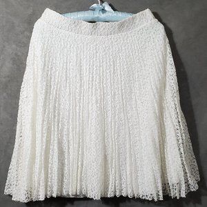 SJS White Lace Pleated Skirt Size M